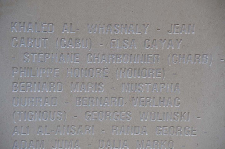 Bayeux (France) 8/10/15 Cérémonie au Mémorial des reporters de Bayeux. Hommage aux journalistes tués dans l'excercice de leur métier et cette année en particulier aux morts de Charlie Hebdo.