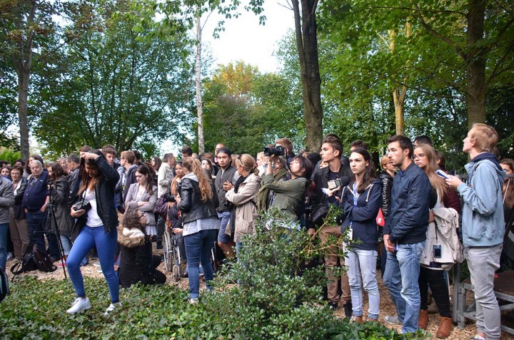 Bayeux (France) 8/10/15 Cérémonie au Mémorial des reporters de Bayeux. Hommage aux journalistes tués dans l'excercice de leur métier et cette année en particulier aux morts de Charlie Hebdo.